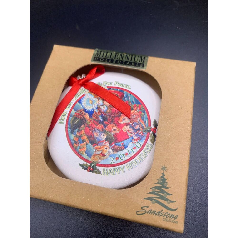 sandstone millennium collectable 2000 happy holidays hold the candle for peace